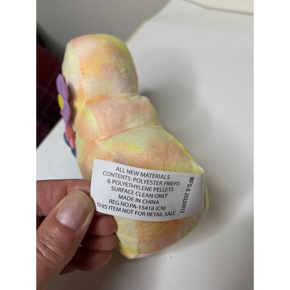 Peeps Plush Rabbit Tie-Dye Peace Pastel Flowers 5.5" Mini Stuffed Animal 2022 - Picture 8 of 8